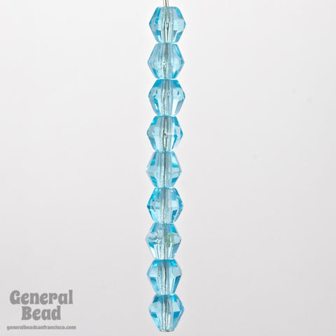 5mm Transparent Light Aqua Faceted Bicone-General Bead