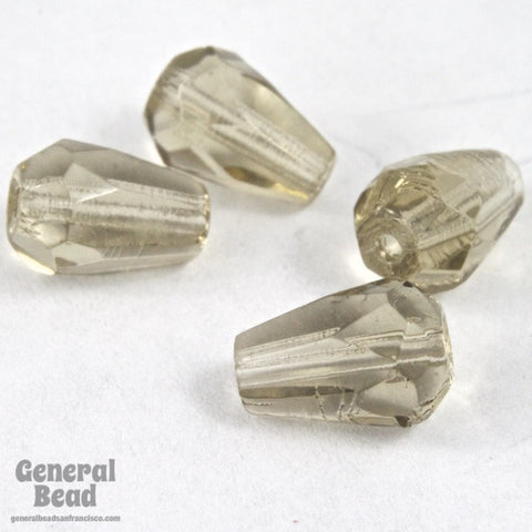 5mm x 7mm Transparent Black Diamond Faceted Teardrop-General Bead