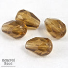 5mm x 7mm Transparent Smoked Topaz Faceted Teardrop-General Bead