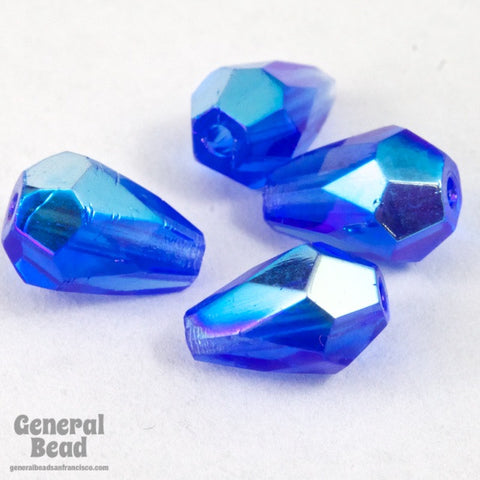 5mm x 7mm Transparent Sapphire AB Faceted Teardrop-General Bead