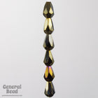 5mm x 7mm Metallic Brown Iris Faceted Teardrop-General Bead
