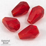5mm x 7mm Transparent Ruby Faceted Teardrop-General Bead