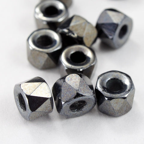 6mm Gunmetal Fire Polished Crow Bead-General Bead
