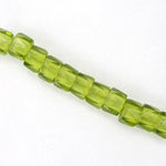 6mm Transparent Olivine Fire Polished Crow Bead-General Bead