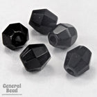 4mm Opaque Black Faceted Bicone-General Bead
