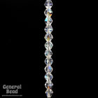 4mm Transparent Crystal AB Faceted Bicone-General Bead