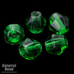 4mm Transparent Emerald Faceted Bicone-General Bead