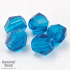 4mm Transparent Capri Blue Faceted Bicone-General Bead
