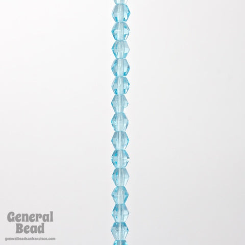 4mm Transparent Light Aqua Faceted Bicone-General Bead