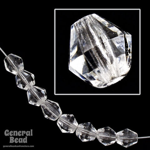 6mm Transparent Crystal Fire Polished Bicone-General Bead