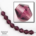 6mm Transparent Amethyst Fire Polished Bicone-General Bead