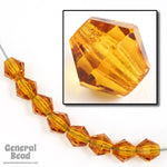 6mm Transparent Topaz Fire Polished Bicone-General Bead