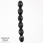 7mm x 9mm Black Faceted Oval Bead-General Bead
