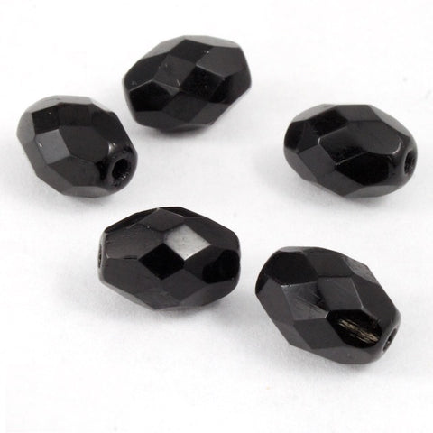 8mm x 11mm Jet Faceted Oval Bead (150 Pcs) #GCU008