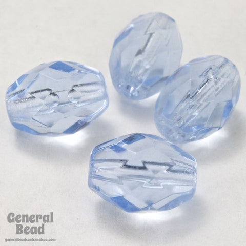 7mm x 9mm Light Sapphire Faceted Oval Bead-General Bead