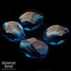 7mm x 9mm Capri Blue Faceted Oval Bead-General Bead