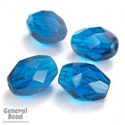 7mm x 9mm Capri Blue Faceted Oval Bead-General Bead