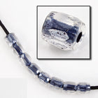 7mm Blue Lined Crystal Fire Polished Tube Bead (4 Pcs) #GCX006