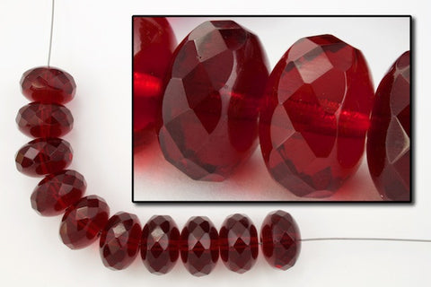 11mm x 17mm Siam Oblate "Gem-Cut" Fire Polished Bead (25 Pcs) #GCY004-General Bead