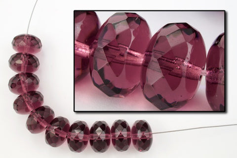 11mm x 17mm Amethyst Oblate "Gem-Cut" Fire Polished Bead (25 Pcs) #GCY005-General Bead