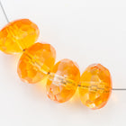 11mm x 17mm Tangerine Coated Oblate "Gem-Cut" Fire Polished Bead (25 Pcs) #GCY006-General Bead