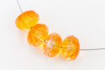 11mm x 17mm Tangerine Coated Oblate "Gem-Cut" Fire Polished Bead (25 Pcs) #GCY006-General Bead