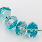 11mm x 17mm Aqua Coated Oblate "Gem-Cut" Fire Polished Bead (25 Pcs) #GCY007-General Bead