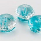 11mm x 17mm Aqua Coated Oblate "Gem-Cut" Fire Polished Bead (25 Pcs) #GCY007-General Bead