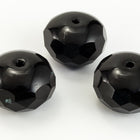 11mm x 17mm Black Oblate "Gem-Cut" Fire Polished Bead (25 Pcs) #GCY009-General Bead