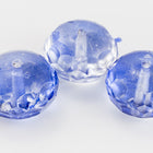 11mm x 17mm Lt. Sapphire Coated Oblate "Gem-Cut" Fire Polished Bead (25 Pcs) #GCY011-General Bead