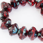 7mm x 11mm Transparent Ruby Picasso Saucer Bead #GCZ103-General Bead