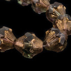 11mm x 10mm Transparent Erinite/Copper Baroque Bicone (15 Pcs) #GCZ304-General Bead