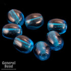 4mm x 5mm Transparent Dark Aqua Oval Czech Glass Egglet-General Bead