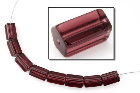 10mm x 15mm Amethyst Czech Glass Five Sided Satina Bead (4 Pcs) #GDI001-General Bead