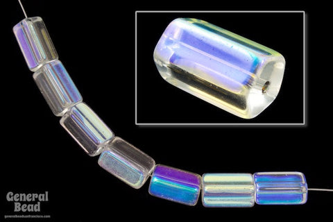 10mm x 15mm Crystal AB Czech Glass Five Sided Satina Bead (5 Pcs) #GDI004-General Bead
