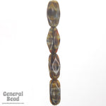 7mm x 12mm Brown Stripe Agate Baroque Dimpled Oval Bead-General Bead