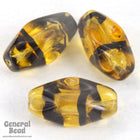 7mm x 12mm Topaz Tortoise Baroque Dimpled Oval Bead-General Bead