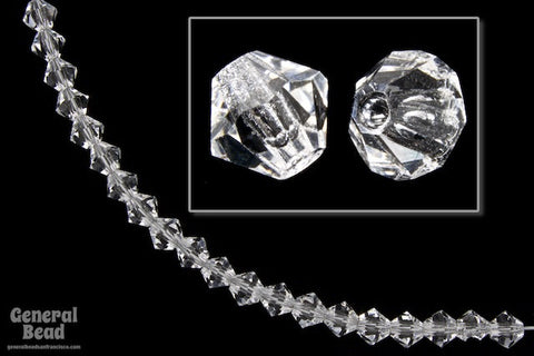 5mm Transparent Crystal Faceted Bicone-General Bead