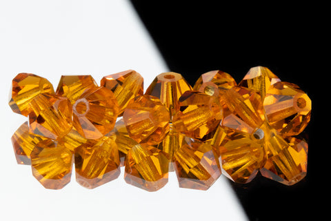 5mm Transparent Topaz Faceted Crystal Bicone #GDQ004