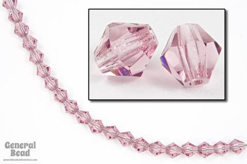 5mm Transparent Light Amethyst Faceted Bicone-General Bead