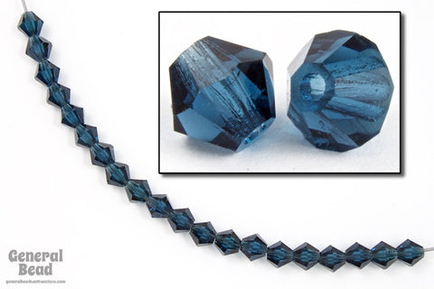 5mm Transparent Montana Faceted Bicone-General Bead