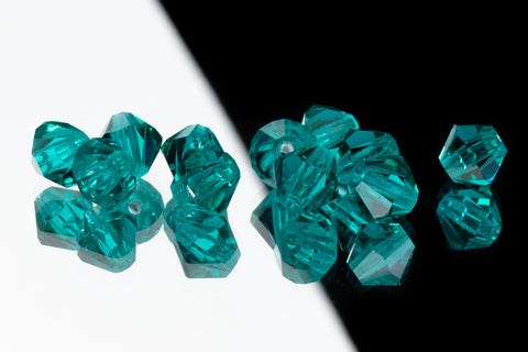 5mm Transparent Blue Zircon Faceted Crystal Bicone #GDQ012