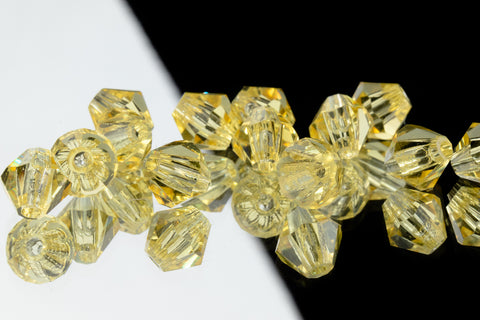5mm Transparent Medium Yellow Faceted Crystal Bicone #GDQ065
