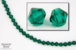 5mm Transparent Emerald Faceted Bicone-General Bead