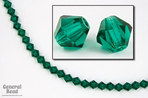5mm Transparent Emerald Faceted Bicone-General Bead