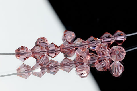5mm Transparent Old Rose Faceted Crystal Bicone #GDQ027
