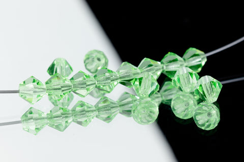 5mm Transparent Chrysolite Faceted Crystal Bicone #GDQ029