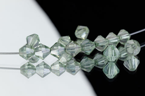 5mm Peridot Luster Faceted Crystal Bicone #GDQ041