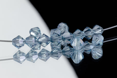 5mm Sapphire Luster Faceted Crystal Bicone #GDQ042