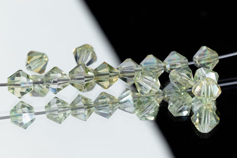 5mm Peridot/Jonquil Luster Faceted Crystal Bicone #GDQ050